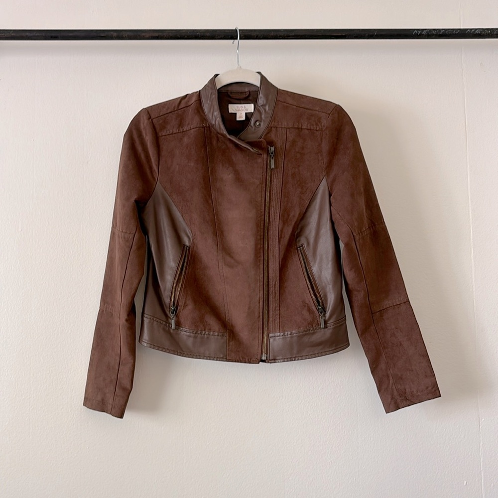 Faux Suede/Leather Jacket
